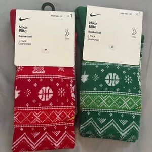 Youth Nike Elite Christmas themed socks